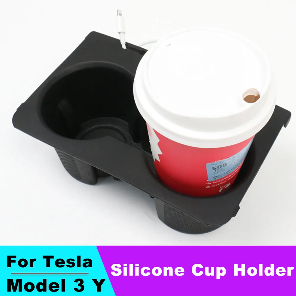 

Center Console Water Cup Mat for Tesla Model 3 Model Y Silicone Anti-slip Water Cup Holder Model3Y Accessories