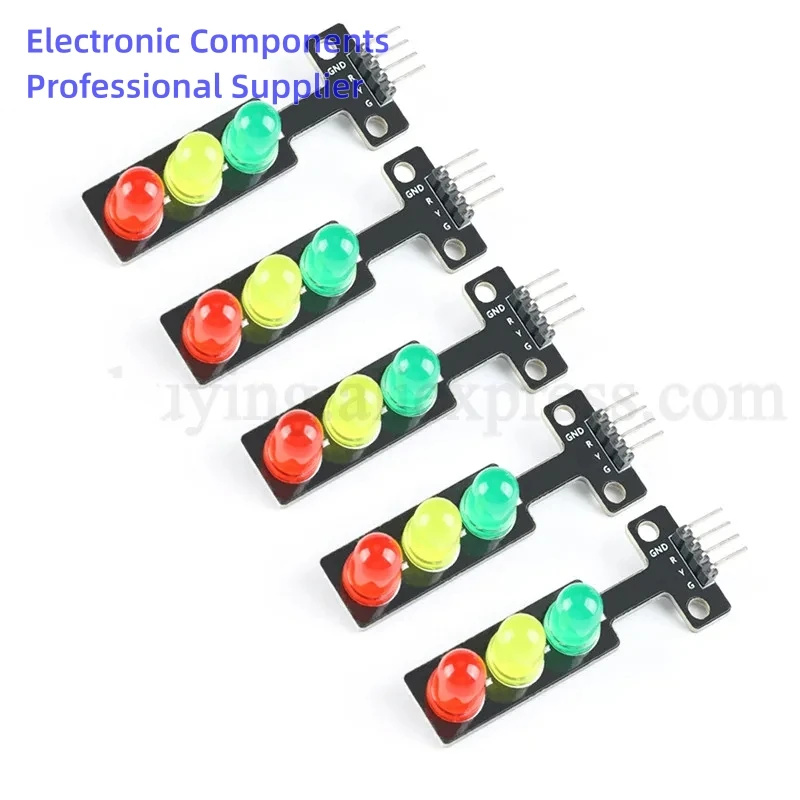 10pcs/1pc Mini 5V Traffic Light LED Display Module for Arduino Red Yellow Green F5 5mm LED RGB -Traffic Light DIY Electronic Kit