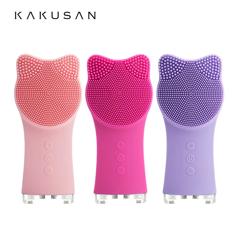 KKS Beauti Product Custom Waterproof Electric Ultrasonic Face Massage Wash Spa Sonic Silicone Facial Lift Cleansing Brush