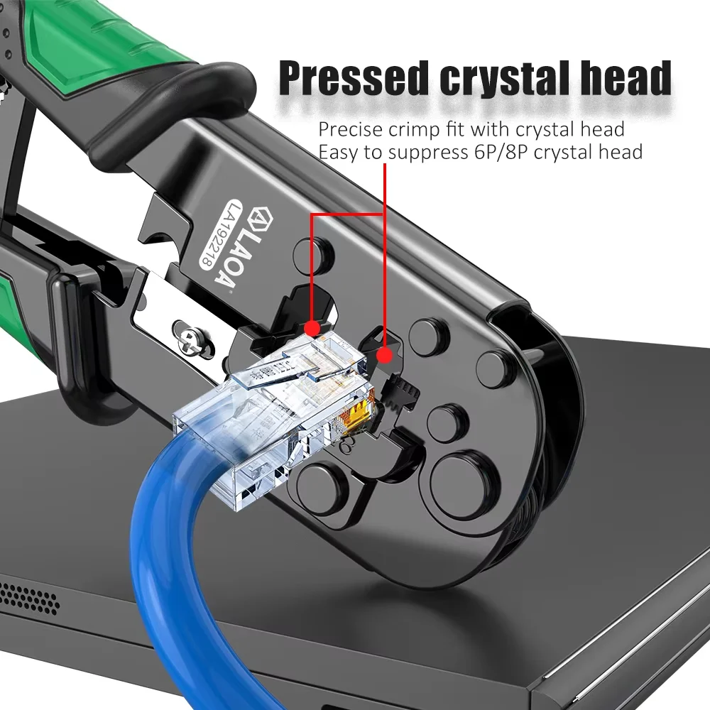 LAOA RJ45 Crimping Tool Ethernet Network LAN Cable Crimper Cutter Stripper Plier for 6P 8P Crystal Head Pressing Pliers