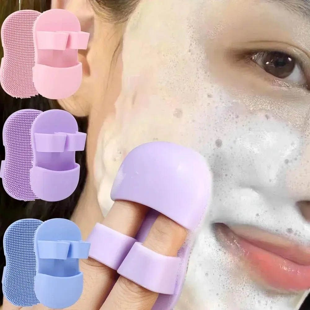 Mini Facial Cleansing Brush Soft Deep Cleaning Face Scrubber Multi-functional Silicone Blackhead Acne Cleansing Pad