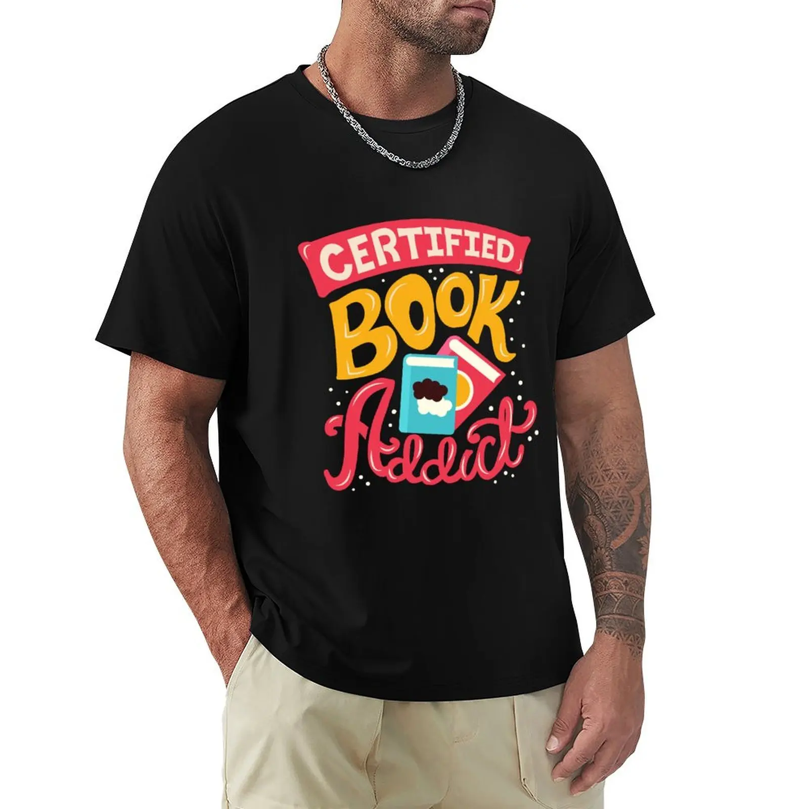 Certified Book Addict T-Shirt Big and Tall Gym T-Shirt