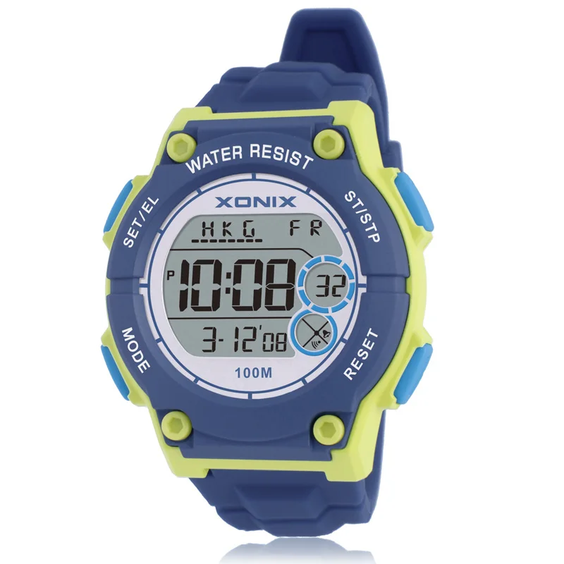 

XONIX New Fashion LED Luminous Swim Diver Waterproof 100m Girls Candy Electronic Outdoor Sports Student Watch KW