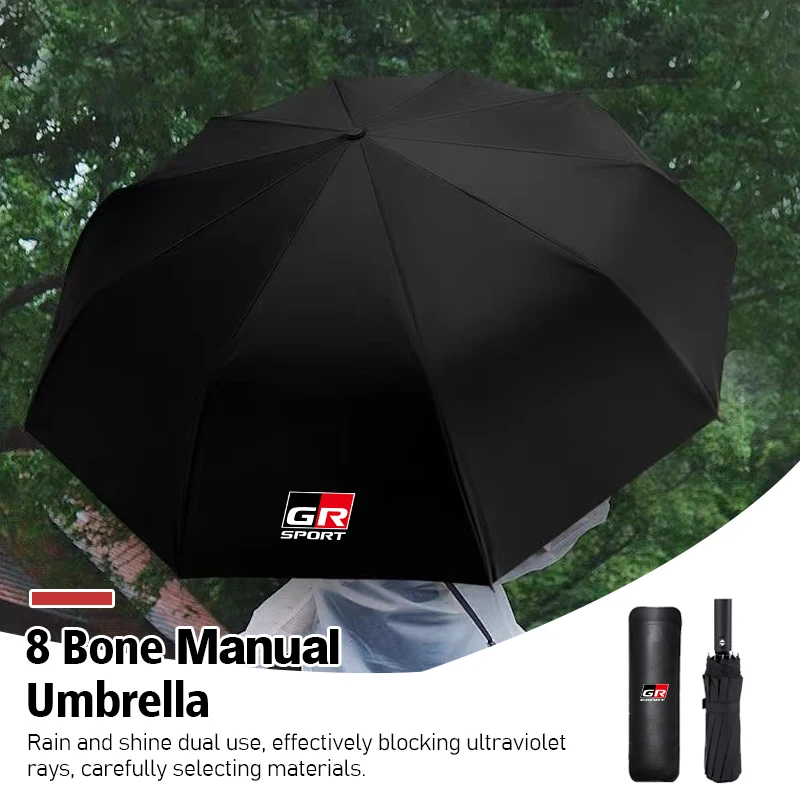 

Car 12 Bone Fashion Folding Windproof Rainy UV Sunny Umbrella For Toyota GR Sport Gazoo Racing Yaris 86 Corolla Hilux Supra