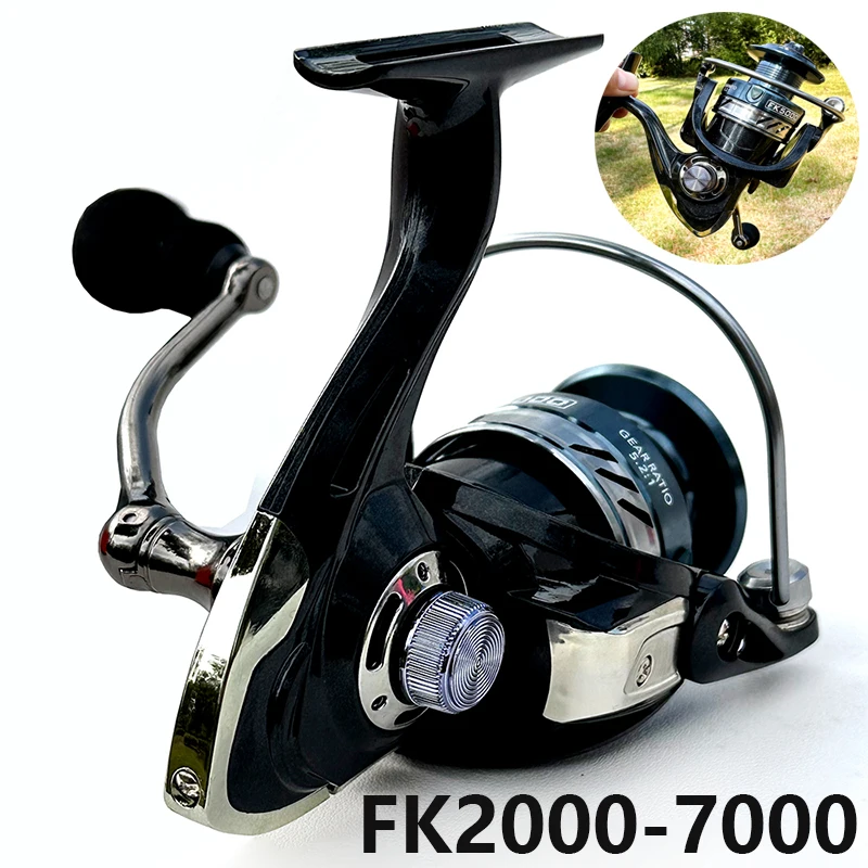 Высокопрочная спиннинговая рыболовная катушка серии 2000-7000, передаточное число 5,2:1, колесо для отсадки в морской воде, большой тяговый перетяг, 8 кг для всех вод