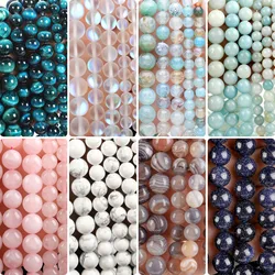 Natural Stone Beads Tiger Eye Lava Rose Quartzs Crystal Round Agate stone Beads for Jewelry Making Diy Bracelet 4 6 8 10 12mm