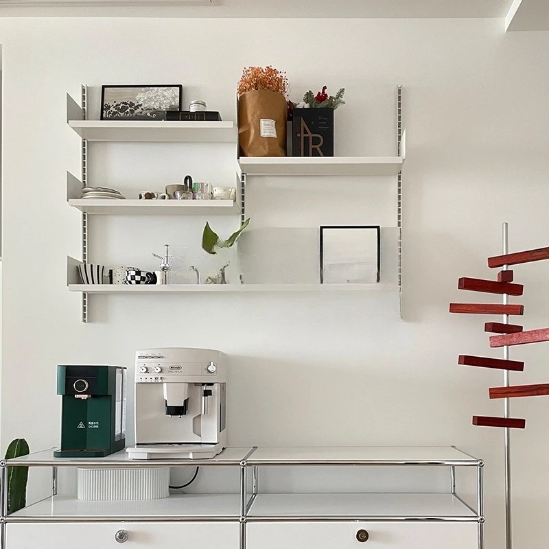 Wall bookshelf baffle shelf track invisible bookshelf wall mounted movable storage shelf suspension bookshelf