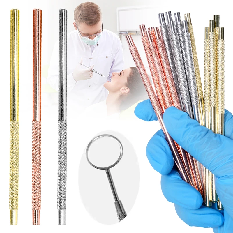 

10 шт. рукояток для стоматологических зеркал из нержавеющей стали, держатели для ротовых зеркал ﻿ Съемная универсальная рукоятка для стоматологических инструментов