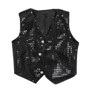 Bühnenkostüme für Kinder, Jungen, Hip-Hop, Jazz, Tanzweste, Weste, Weihnachten, Studenten 6 Hauptverkäufe mit Helligkeit - №6