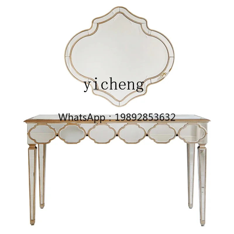 b26 neoclassical dresser solid wood legs bedroom simple small apartment mini makeup table