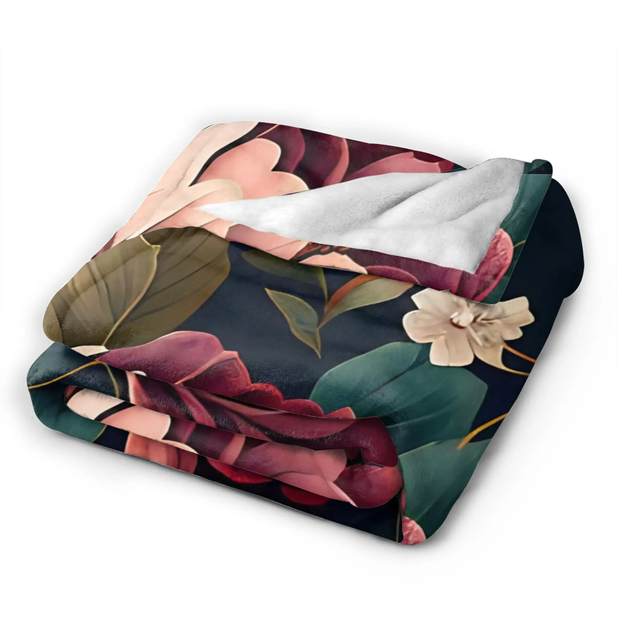 Vintage Poppy  Flannel Blanket Winter  Super Warm Throw Blanket for Girls Boys Bedroom Novelty Bedspread Sofa Bed Cover