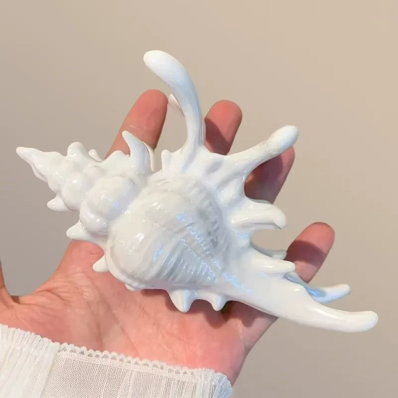 دبوس شعر محارة إبداعي، مشبك شعر ملون للنساء، مشبك سمك القرش الأنيق لصيف الشاطئ، أغطية رأس جديدة لهدية الشاطئ الصيفية #5