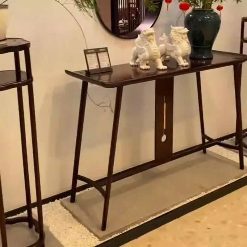 

Ebony entrance household Chinese solid wood flower stand incense case to worship the Bodhisattva God of Wealth