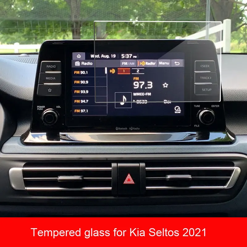 Car Navigtion Tempered Glass Protective Film Sticker Dashboard Guard for Kia Seltos 2021 8 Inch Low Match Car Multimedia Radio