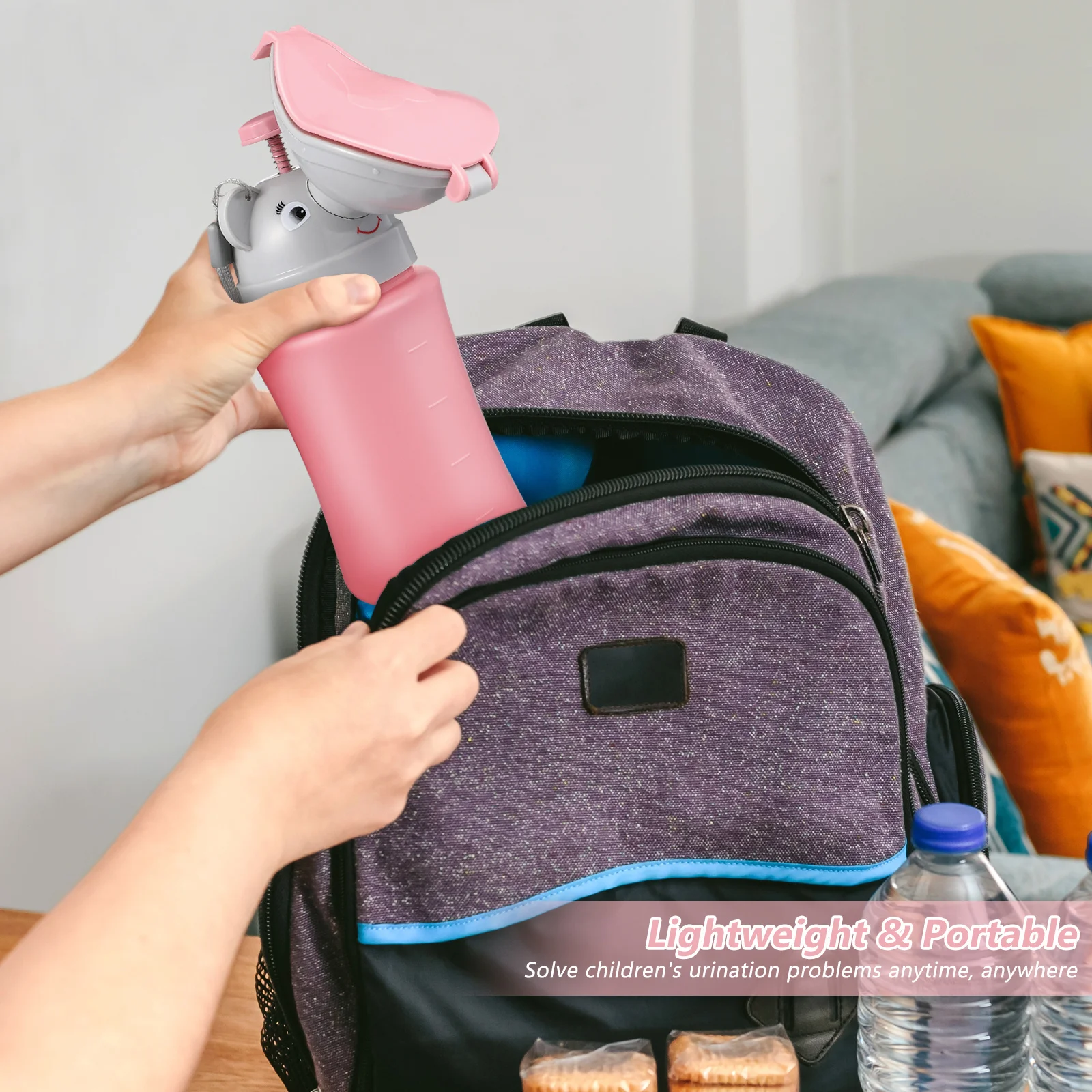 1 قطعة قعادة السفر مبولة للطفل الفتيات قابلة لإعادة الاستخدام المدمجة سيارة مرحاض الطوارئ لا تسرب رحلة التخييم زجاجة مبولة #5