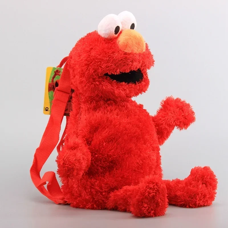 45cm Plush Backpack Bag Toy Red Elmo Blue Cookie Guy Yellow Big Bird Plush Bag Children\'s Schoolbag for Birthday Christmas Gifts