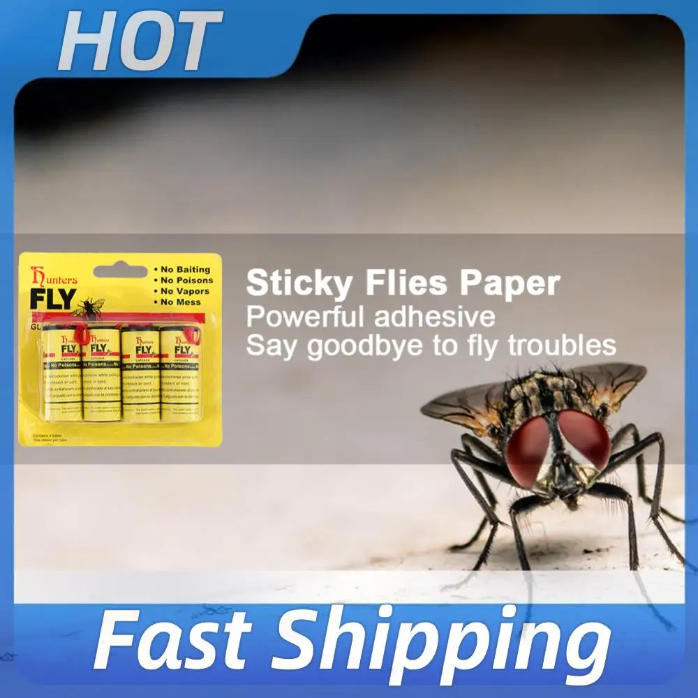 Fly Catcher Disposable Fly Killer  Trap  Control Sticky Glue Paper  Easy To Use Indoor Outdoor Use