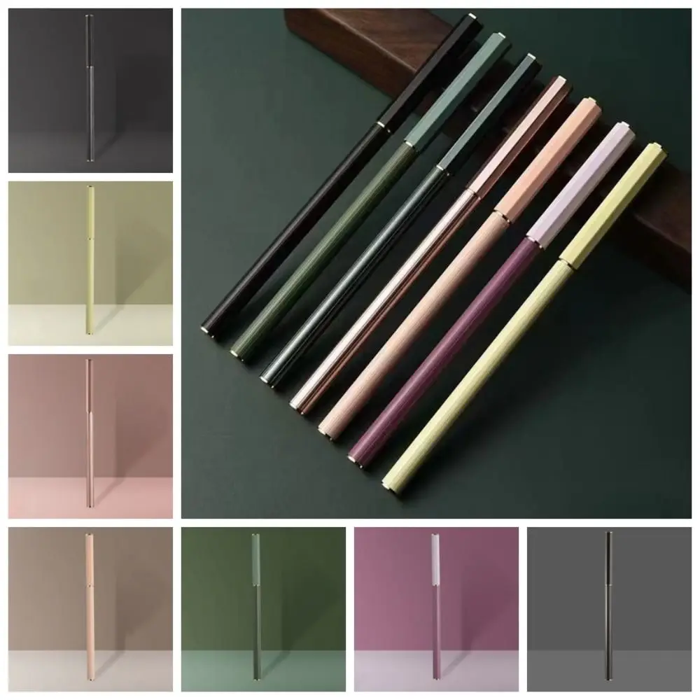 Soft Morandi Calligraphy Brushes Reusable Weasel Hair Regular Script Brush Multi-purpose Metal Rod Pen-type Brush Painting