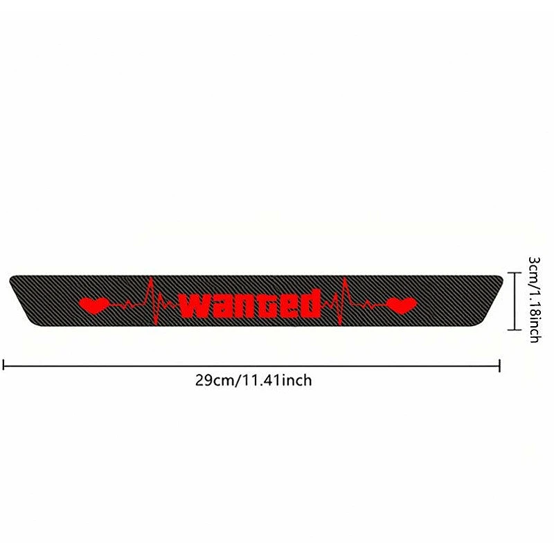 1PC ECG Wanted Carbon Fiber Black Pattern Car Third Brake Light Decal, Fun Night Vinyl Sticker for Car SUV Truck Brake Light