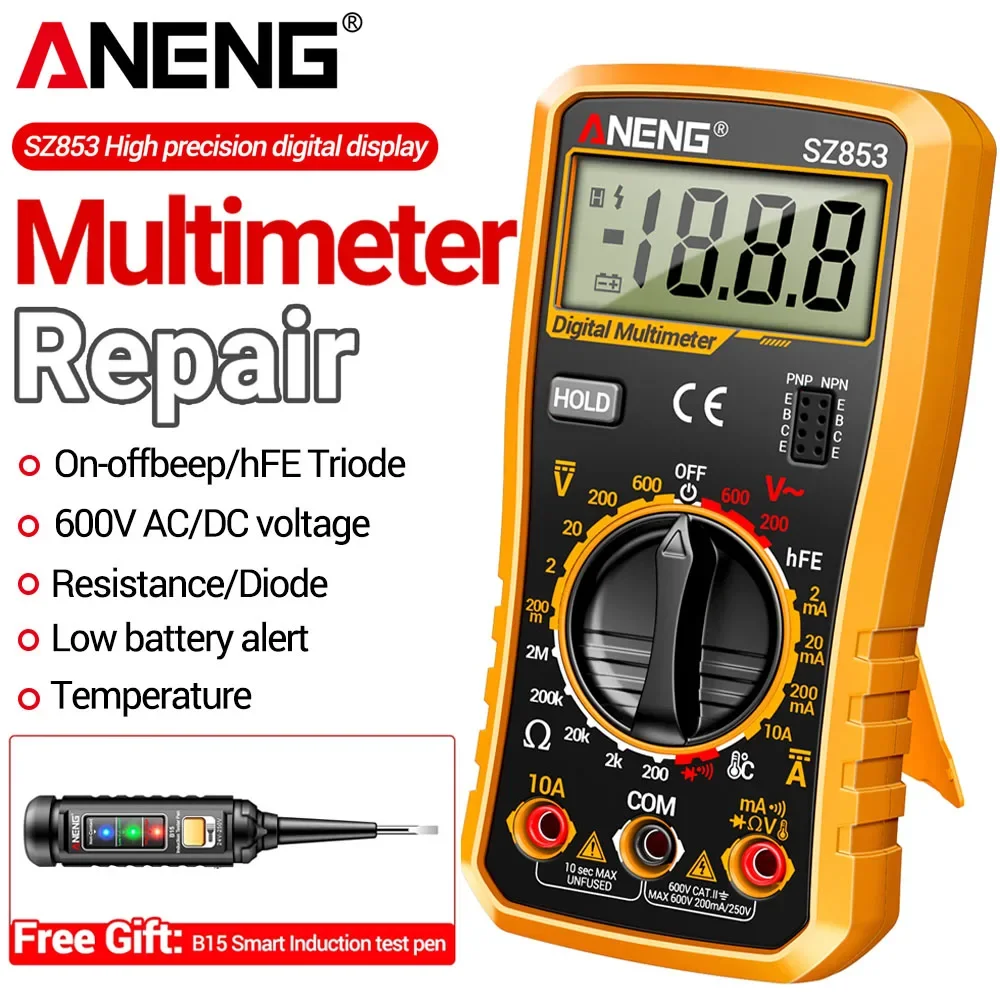 ANENG Smart Multimeter Digital 600V AC DC Voltage 1999 Counts High Precision Temperature Detection B15 Induction Tester Pen Set