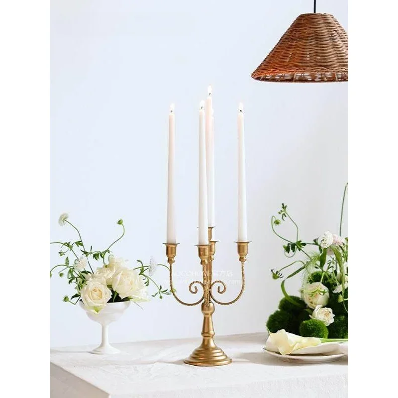 European retro French multi-headed candle holder three-headed five-headed decorative candle base home soft decoration ornament d