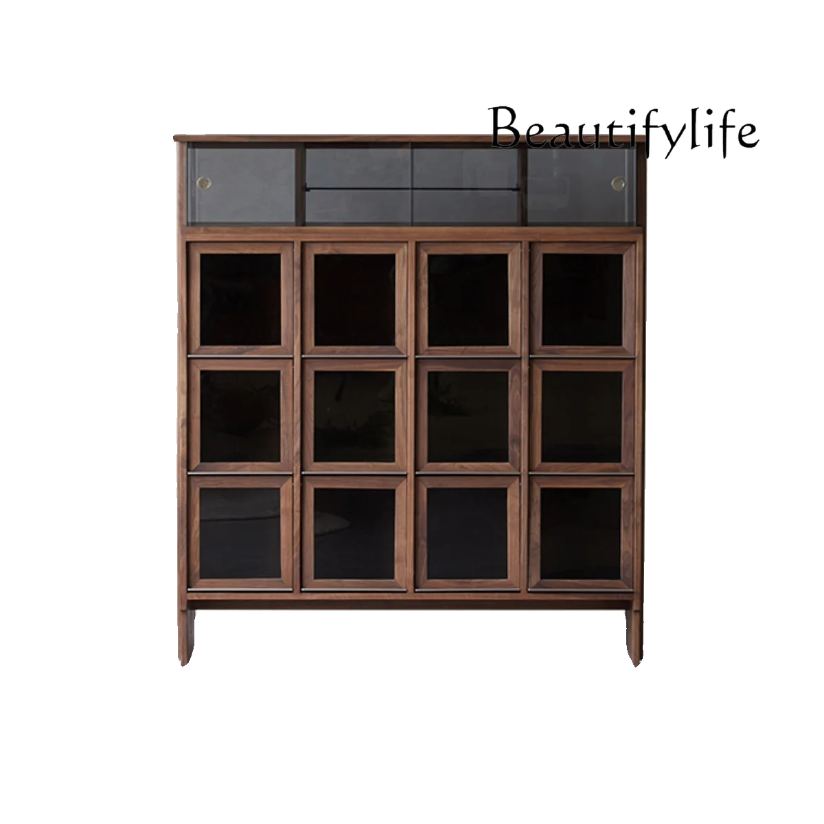 

New Chinese style North American black walnut solid wood dining side cabinet living room home wine cabinet storage decoration
