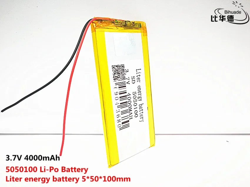 Bom Qulity 3.7 V, 4000 mAH, 5050100 Polímero de íon de lítio/bateria de Iões de lítio para o BRINQUEDO, BANCO DO PODER, GPS, mp3, mp4