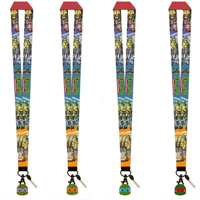 Adolescente mutante ninja tartarugas cordão feminino masculino telefone móvel chaveiro cordão charme cinta anime pescoço cintas acessórios presente do miúdo