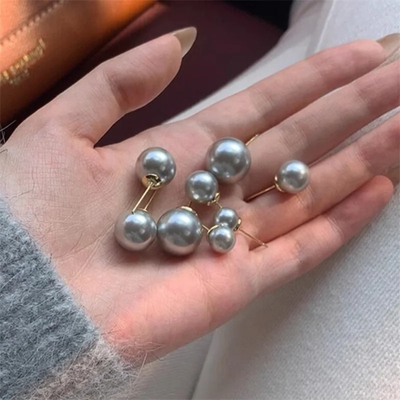 Senlissi – Ohrstecker aus 18 Karat Nadel, natürliche Rio-Grauperle, 4–12 mm und 925er Sterlingsilber, für Damen, Schmuck, Geschenke – Detail 9