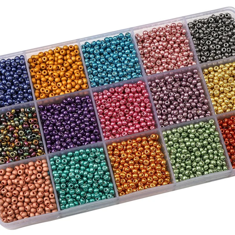 Metálico Banhado Rodada Grânulos De Semente De Vidro, Japonês Miyuki Semente Beads, Solto Spacer Beads para Fazer Jóias, DIY Bordado, 2mm, 3mm, 4mm