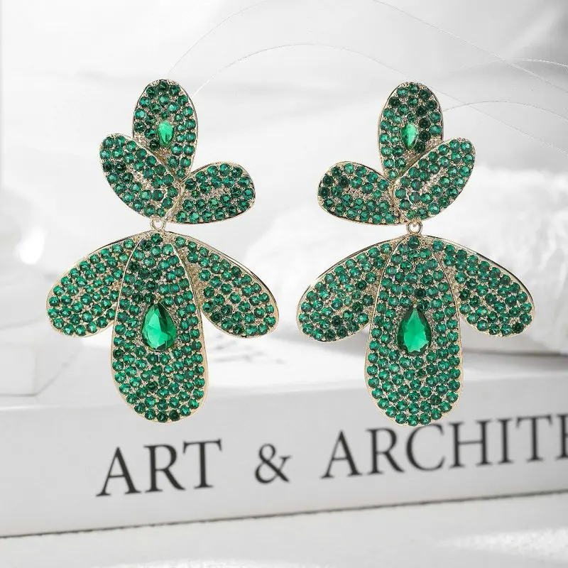 

Bilincolor Fashion Green Leaf Earring for Women Wedding
