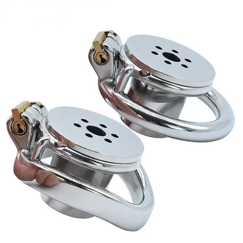 Bdsm Male Small Metal Negative Pressure Chastity Cage Penis Chastity Device Removable with Metal Catheter Erotic Sex Toys 18 ์ ์กฐ๋