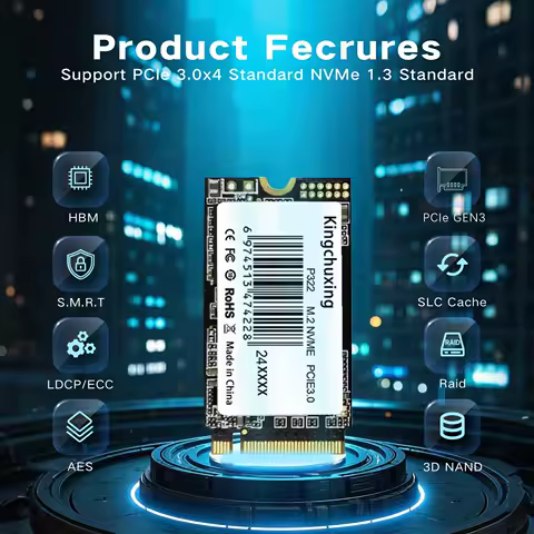 Kingchuxing M.2 2242 NVMe PCIe3.0 SSD 2TB 1TB 512GB PCIe3.0 Gen 3x4 Solid State Drives for Laptop Desktop