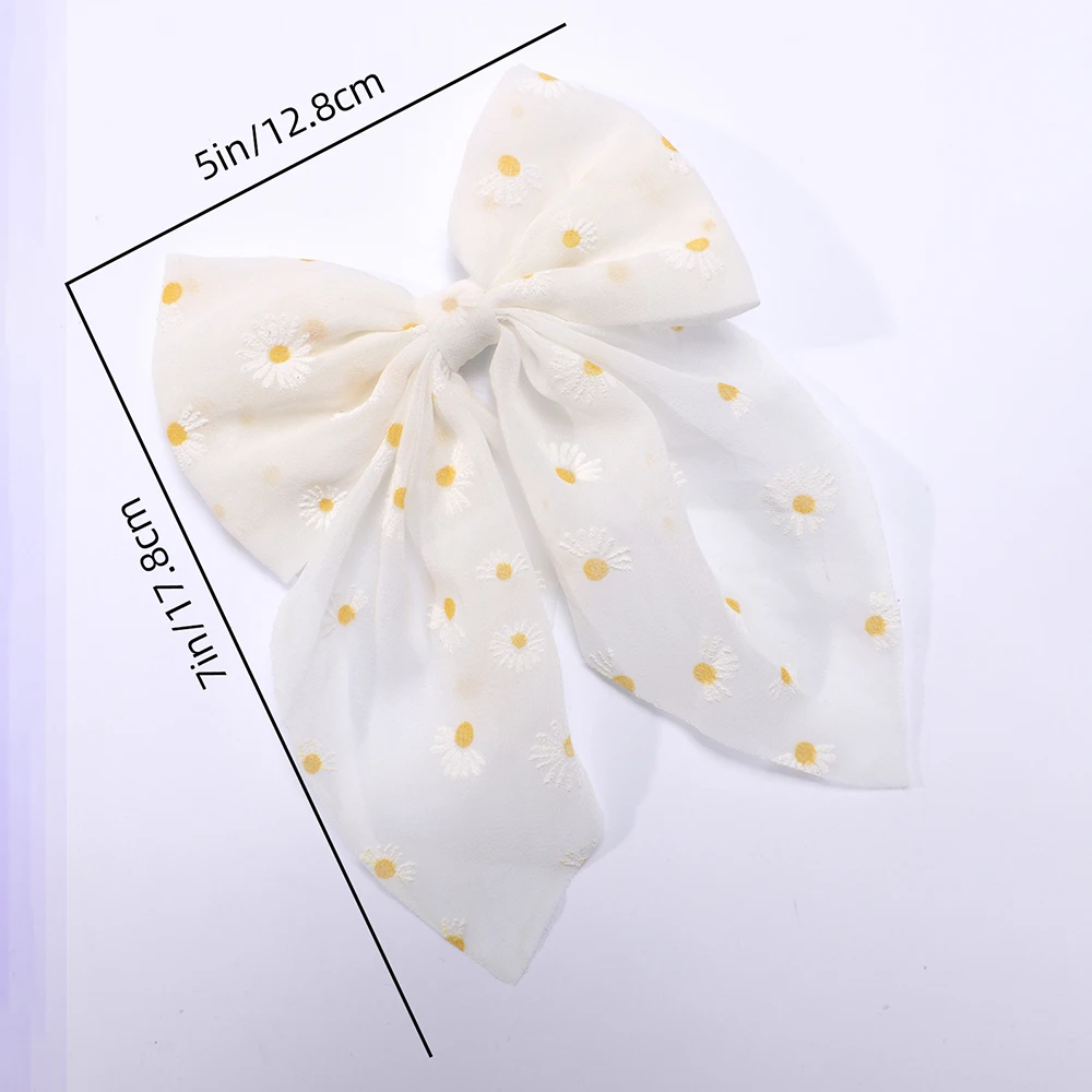 1pcs Small Daisy Hair Clips Cotton Fabric Hair Large Bows For Baby Girls Children Boutique Hairpins Kids Hair Accessories