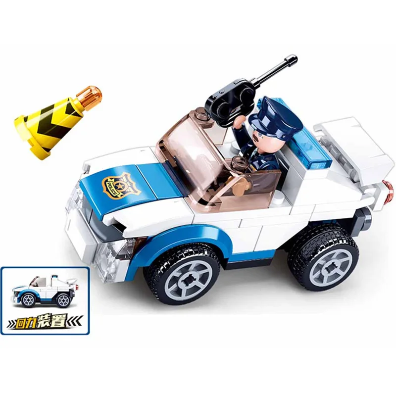 Sluban Building Block Toys City Police 78PCS Bricks B0824 Police Patrol Car Compatbile With Leading Brands