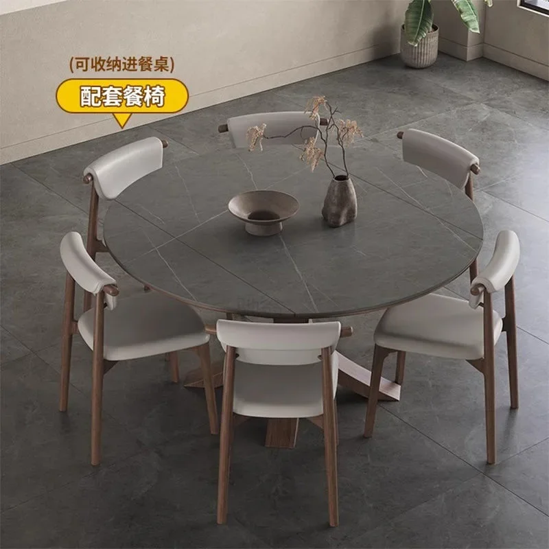 Solid wood slate dining table and chair combination modern simple imported ash retractable small household dining table