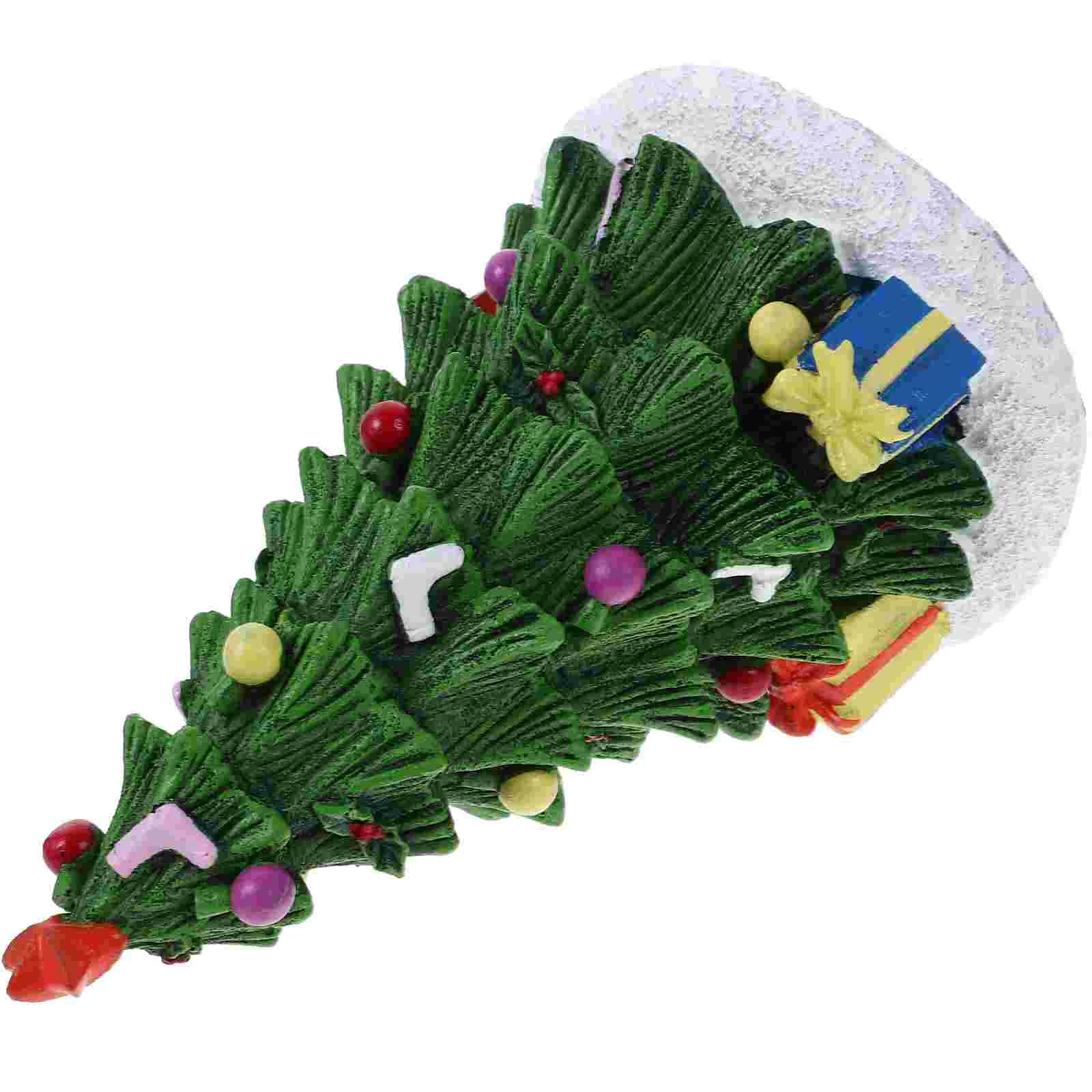 Fish Tank Christmas Decoration Accessories Pellet Fake Trees Household Aquarium Resin Strainer