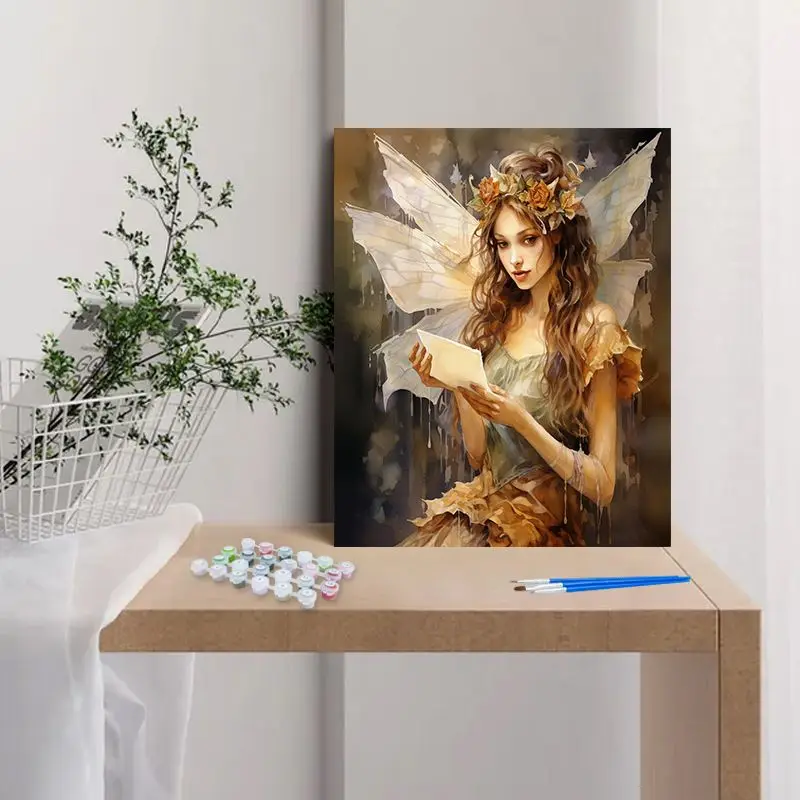 CHENISTORY Picture By Number Elf Girl DIY 40x50cm Frame Coloring By Number Figure Paint On Canvas For Adults Home Decoration