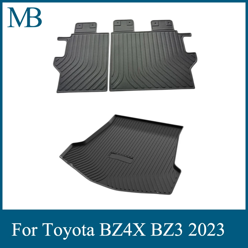 Car Trunk Mat For Toyota BZ4X TPE Accessories BZ3 2023 2022 Car Easy Installation Trunk Mat Rear Pads Interior Cargo Liner