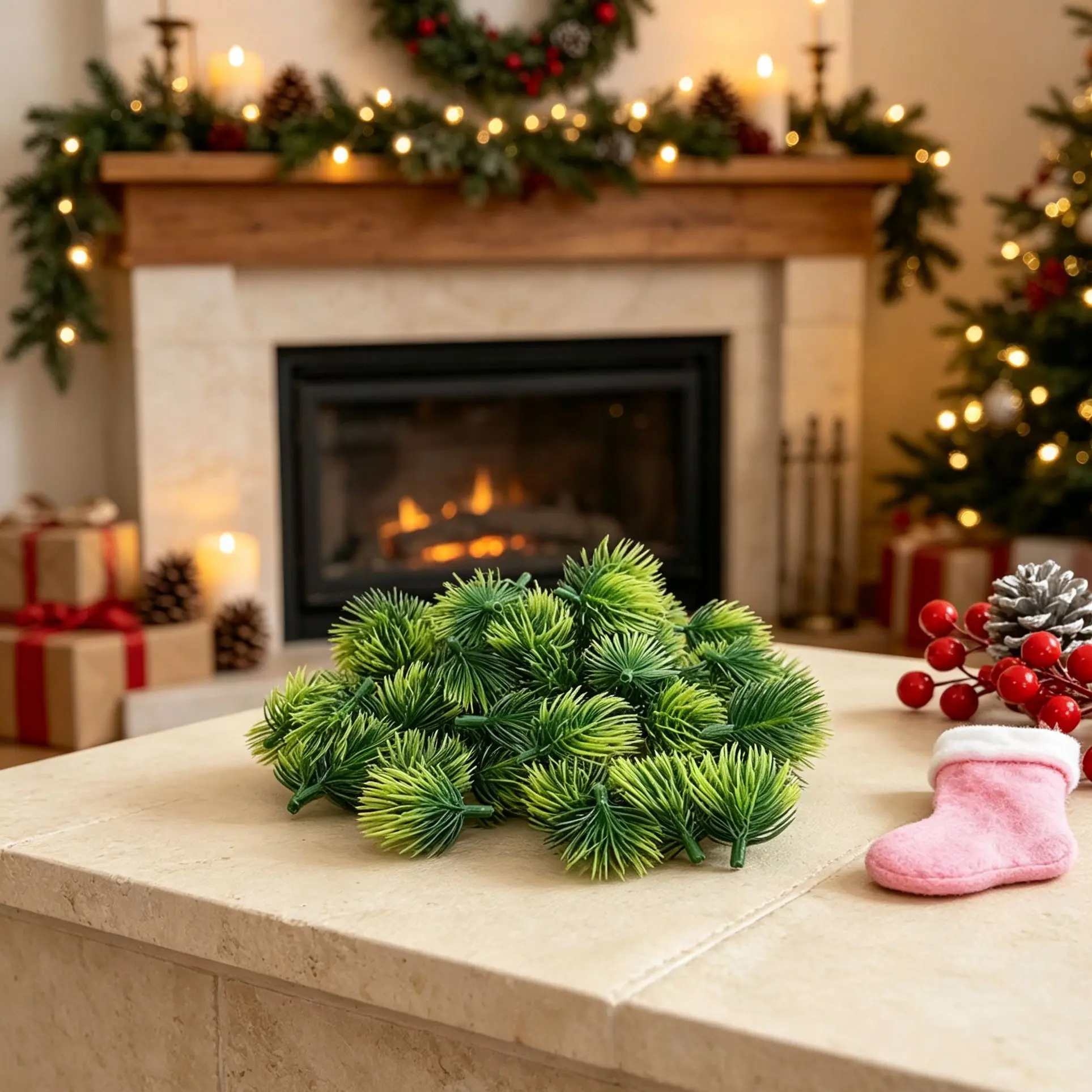 5/10pcs Artificial Plants Holly Little Cute Fruits Christmas Trees Home Yards Decorations Weddings Gifts Vivid Holidays Ornament