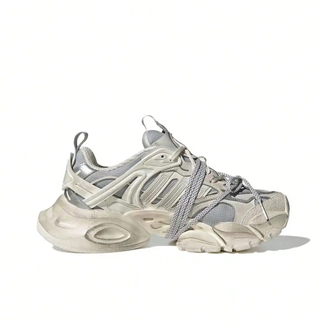 Adidas XLG RUNNER DELUXE Comfortable, Versatile, Slip-Resistant, Low-Top Running Shoes, Unisex, Silver JS1588