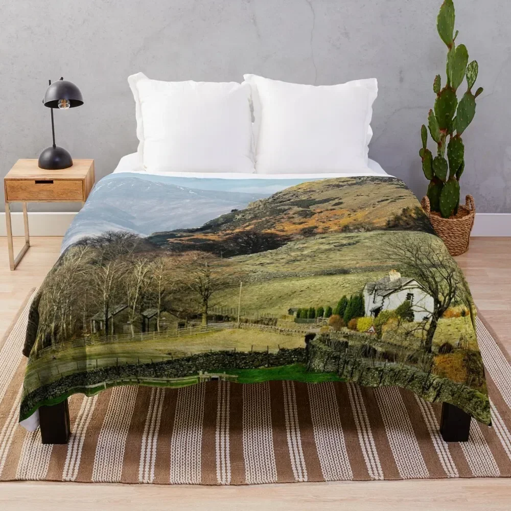 Misty Blencathra, Lake District Throw Blanket funny gift blankets and throws Soft Cute Plaid Blankets