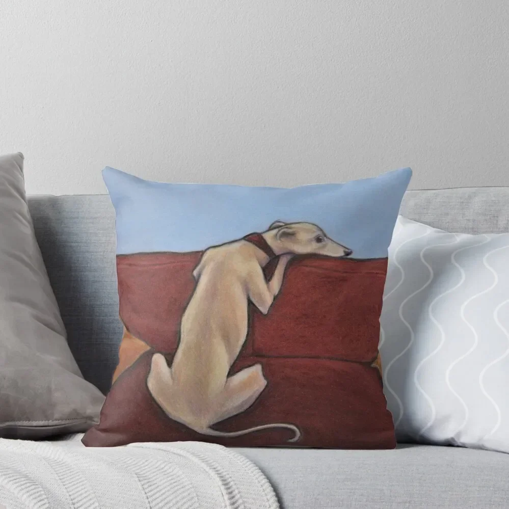 

Whippet Waiting Throw Pillow ornamental pillows Pillow Case Christmas Pillow