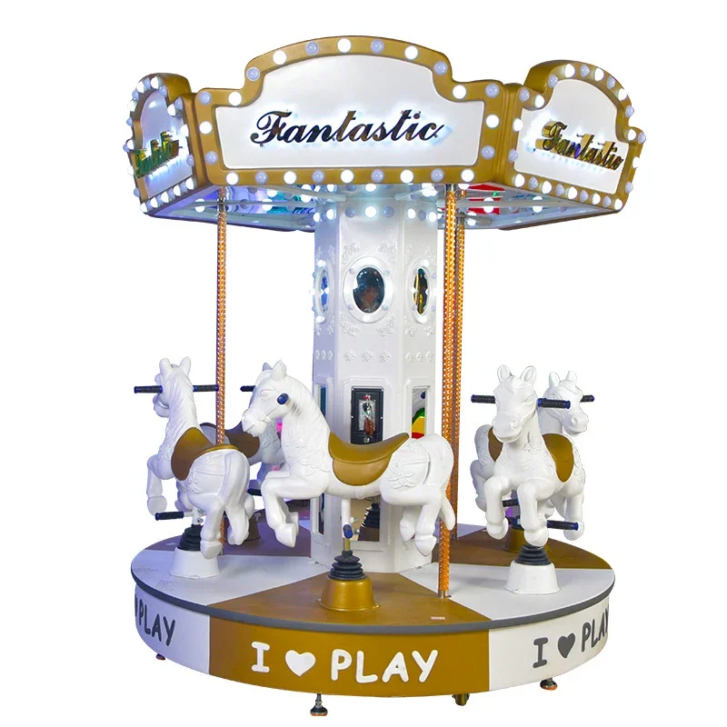 Shopping mall spinner  mini amusement mobile merry-go-round plastic coin operated carousel ride merry go round