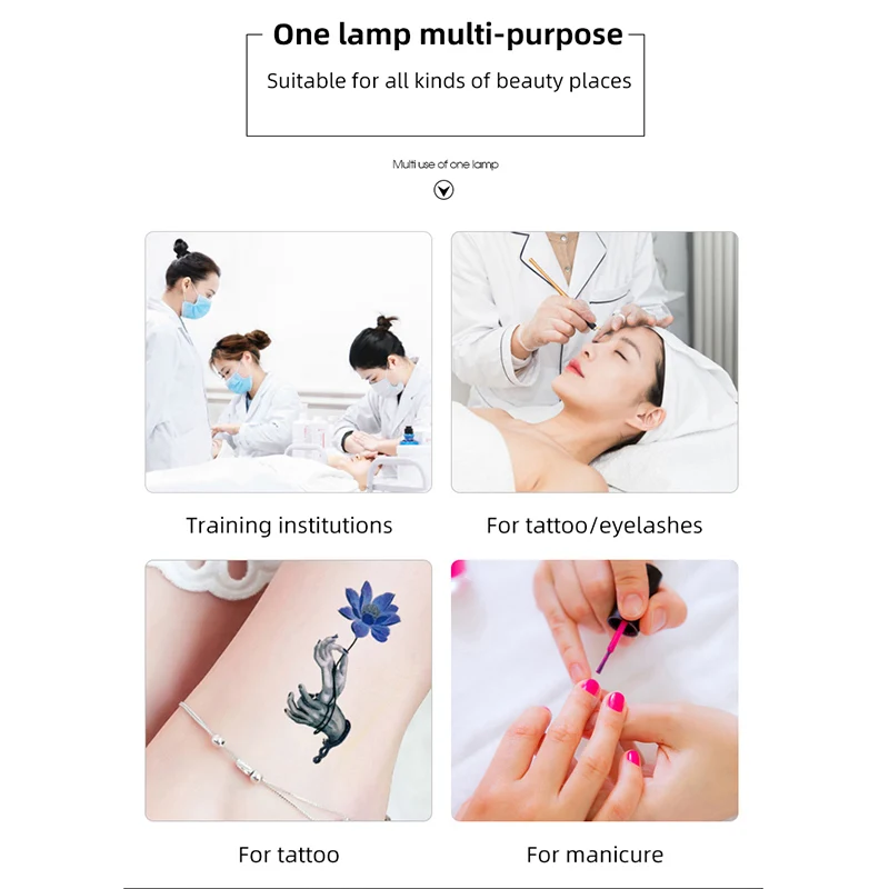 Foldable Professional 8X Magnifying Glass Desk Lamp Magnifier LED Light Reading Lamp with Three Dimming Modes USB Power Supply
