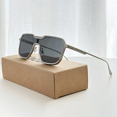 Imagen 2 del producto Gafas De Sol Steampunk para Hombre, Gafas De Sol Vintage De una pieza para mujer, nuevas Gafas De moda De lujo, Gafas De Sol para Hombre, Zonnebril, triangulación de envíos