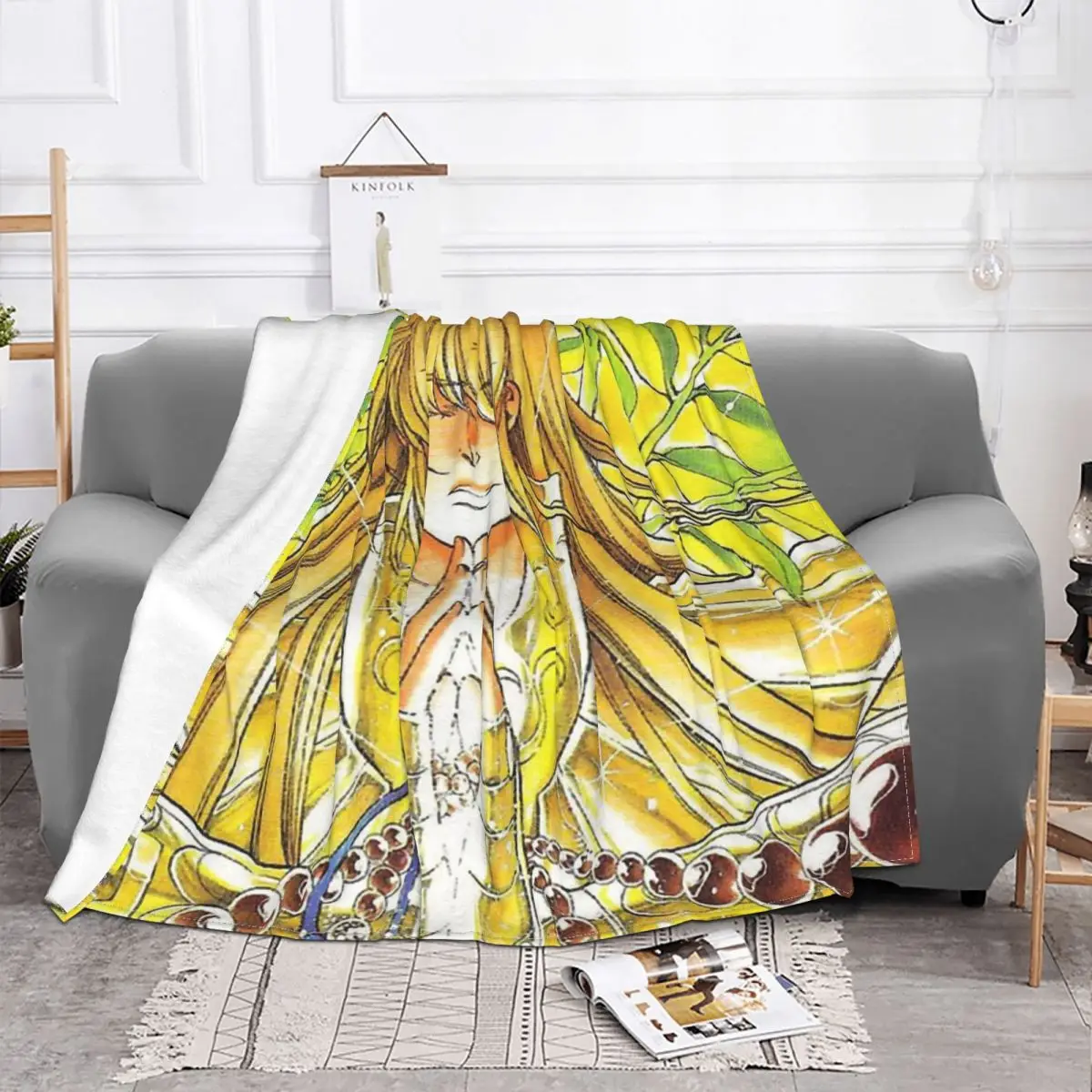 Virgo Blanket Saint Seiya Plush All Season Breathable Lightweight Throw Blankets For Office Plush Thin Quilt