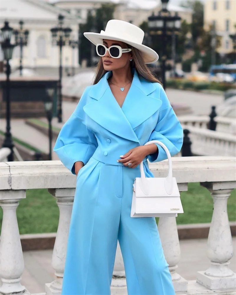 Conjunto de 2 piezas de traje de plumas de avestruz para mujer, Blazer hecho a medida y vestido de graduación con botonadura única, color negro