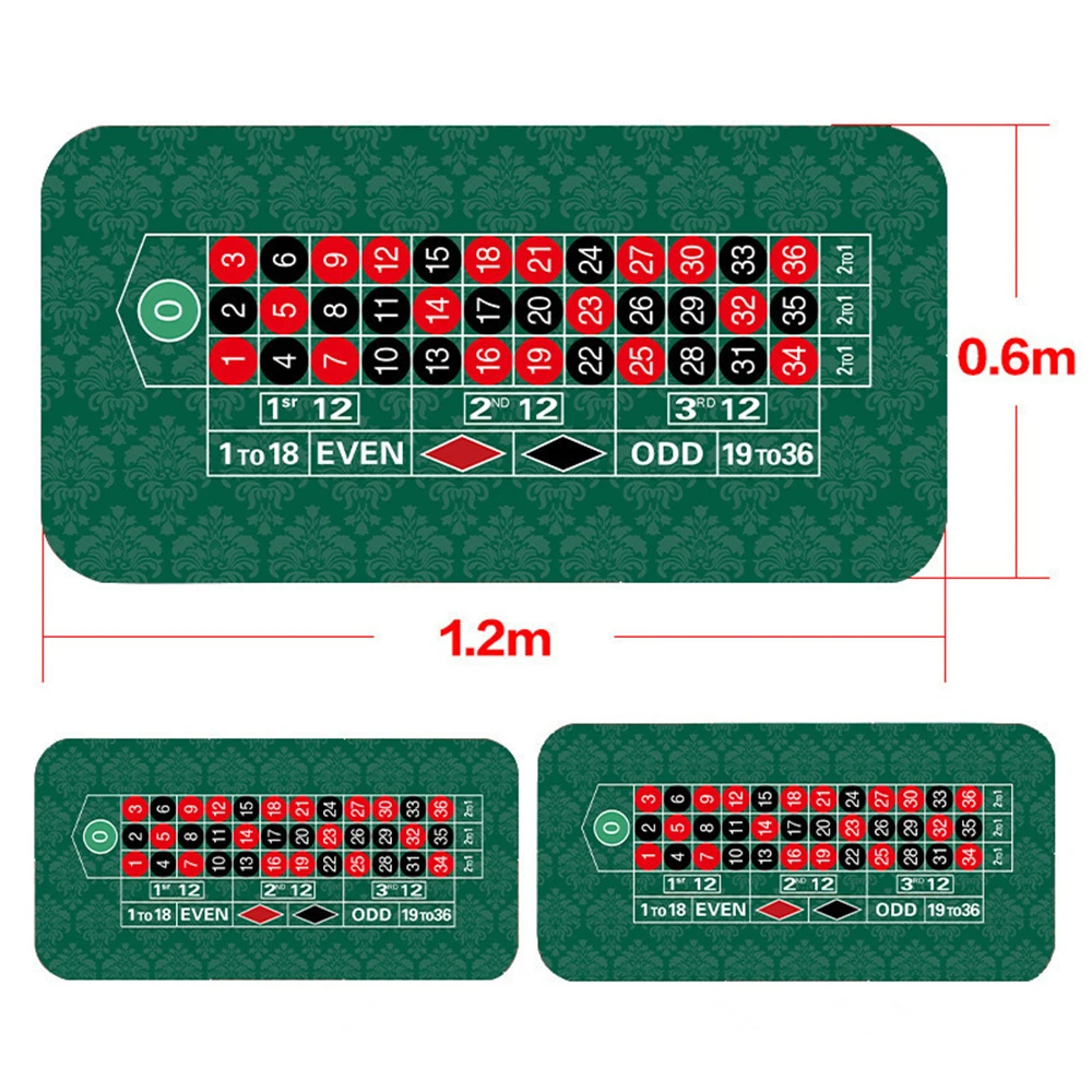 Larger-sized Rubber Roulette Poker Mat Thickened Casino Poker Anti-slip Mahjong Game Table Mat for Entertainment Accessories