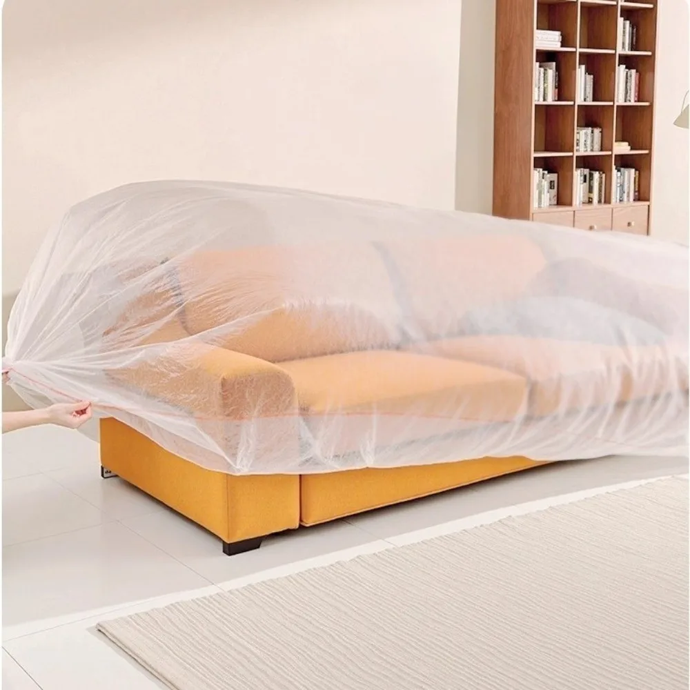 Transparent PE Furniture Dust Cover Full Enclosure Elastic Bundle Mouth Disposable Bed Cover Large Size Waterproof Elastic Cover